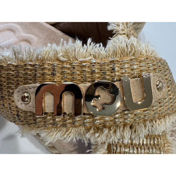 Mou NEW Criss Cross Rope Sandal in Raffia Size 38 - Picture 9 of 9